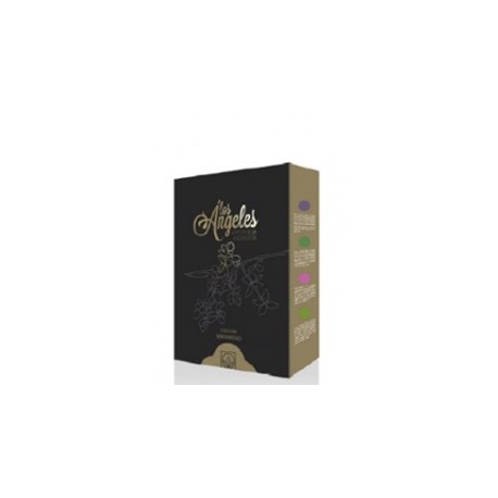 Estuche de 3 botellas 500 ml "Los Ángeles" monovarietales (1 lechín, 1 manzanilla, 1 arbequina)